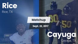 Matchup: Rice  vs. Cayuga  2017