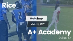 Matchup: Rice  vs. A Academy 2017