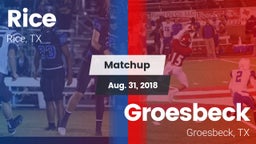Matchup: Rice  vs. Groesbeck  2018
