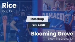 Matchup: Rice  vs. Blooming Grove  2018