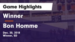 Winner  vs Bon Homme  Game Highlights - Dec. 20, 2018