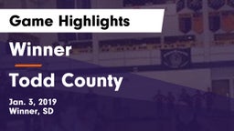 Winner  vs Todd County  Game Highlights - Jan. 3, 2019