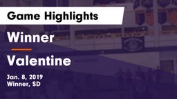 Winner  vs Valentine  Game Highlights - Jan. 8, 2019