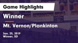 Winner  vs Mt. Vernon/Plankinton Game Highlights - Jan. 25, 2019