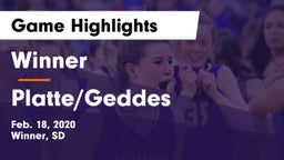 Winner  vs Platte/Geddes  Game Highlights - Feb. 18, 2020