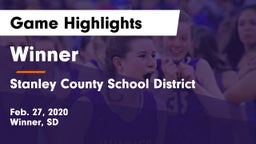 Winner  vs Stanley County School District Game Highlights - Feb. 27, 2020