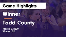 Winner  vs Todd County  Game Highlights - March 5, 2020