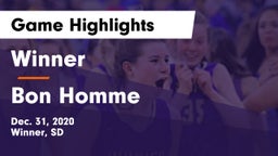 Winner  vs Bon Homme  Game Highlights - Dec. 31, 2020