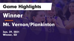 Winner  vs Mt. Vernon/Plankinton  Game Highlights - Jan. 29, 2021