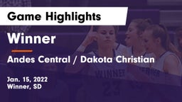 Winner  vs Andes Central / Dakota Christian Game Highlights - Jan. 15, 2022