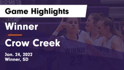 Winner  vs Crow Creek  Game Highlights - Jan. 24, 2022