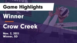 Winner  vs Crow Creek Game Highlights - Nov. 2, 2021