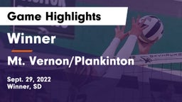 Winner  vs Mt. Vernon/Plankinton  Game Highlights - Sept. 29, 2022