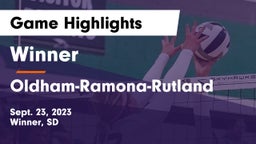 Winner  vs Oldham-Ramona-Rutland  Game Highlights - Sept. 23, 2023