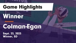 Winner  vs Colman-Egan  Game Highlights - Sept. 23, 2023