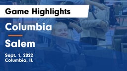Columbia  vs Salem  Game Highlights - Sept. 1, 2022