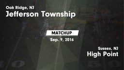 Matchup: Jefferson Township vs. High Point  2016