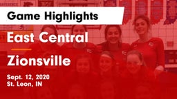 East Central  vs Zionsville  Game Highlights - Sept. 12, 2020
