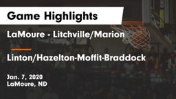 LaMoure - Litchville/Marion vs Linton/Hazelton-Moffit-Braddock  Game Highlights - Jan. 7, 2020