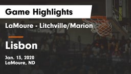 LaMoure - Litchville/Marion vs Lisbon  Game Highlights - Jan. 13, 2020