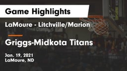 LaMoure - Litchville/Marion vs Griggs-Midkota Titans Game Highlights - Jan. 19, 2021