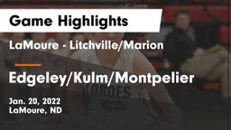 LaMoure - Litchville/Marion vs Edgeley/Kulm/Montpelier Game Highlights - Jan. 20, 2022