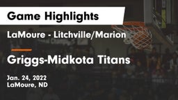 LaMoure - Litchville/Marion vs Griggs-Midkota Titans Game Highlights - Jan. 24, 2022
