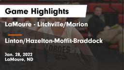 LaMoure - Litchville/Marion vs Linton/Hazelton-Moffit-Braddock  Game Highlights - Jan. 28, 2022
