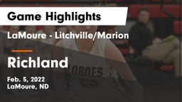 LaMoure - Litchville/Marion vs Richland  Game Highlights - Feb. 5, 2022