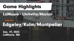 LaMoure - Litchville/Marion vs Edgeley/Kulm/Montpelier Game Highlights - Jan. 19, 2023