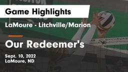 LaMoure - Litchville/Marion vs Our Redeemer's  Game Highlights - Sept. 10, 2022