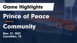 Prince of Peace  vs Community  Game Highlights - Nov. 21, 2022