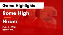 Rome High vs Hiram  Game Highlights - Feb. 1, 2018