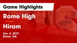 Rome High vs Hiram  Game Highlights - Jan. 5, 2019