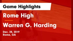 Rome High vs Warren G. Harding  Game Highlights - Dec. 28, 2019