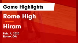 Rome High vs Hiram  Game Highlights - Feb. 4, 2020