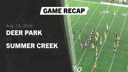 Recap: Deer Park  vs. Summer Creek  2016
