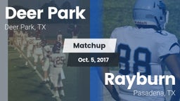 Matchup: Deer Park High vs. Rayburn  2017