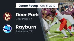 Recap: Deer Park  vs. Rayburn  2017