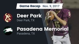 Recap: Deer Park  vs. Pasadena Memorial  2017