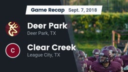 Recap: Deer Park  vs. Clear Creek  2018