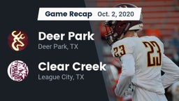 Recap: Deer Park  vs. Clear Creek  2020
