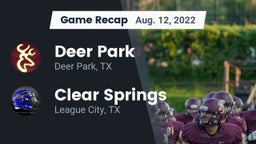 Recap: Deer Park  vs. Clear Springs  2022