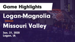 Logan-Magnolia  vs Missouri Valley  Game Highlights - Jan. 21, 2020