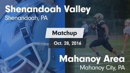 Matchup: Shenandoah Valley vs. Mahanoy Area  2016