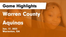 Warren County  vs Aquinas  Game Highlights - Jan. 17, 2023