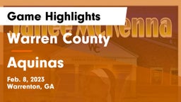 Warren County  vs Aquinas  Game Highlights - Feb. 8, 2023