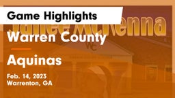 Warren County  vs Aquinas  Game Highlights - Feb. 14, 2023