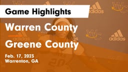 Warren County  vs Greene County  Game Highlights - Feb. 17, 2023