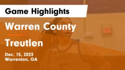 Warren County  vs Treutlen Game Highlights - Dec. 15, 2023